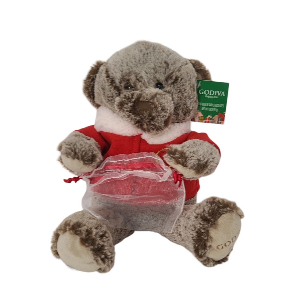 Collectible Godiva Gift Bear 2017 White Bag/ Red String